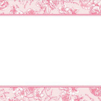 Floral Toile Pink Flat Notecard