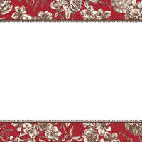 Floral Toile Red Flat Notecard