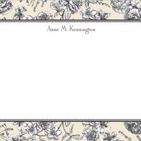 Floral Toile Cream Flat Notecard
