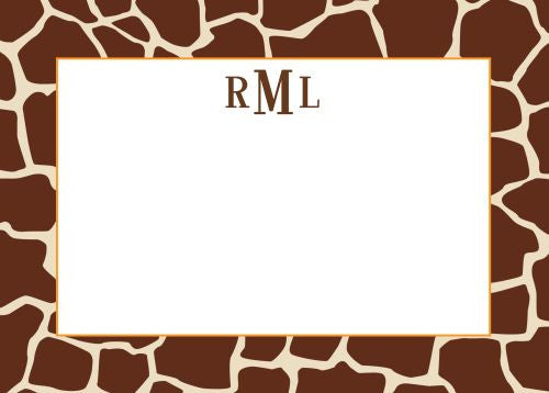 Giraffe Brown Flat Notecard