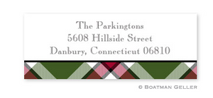 Ashley Plaid Moss Address Label