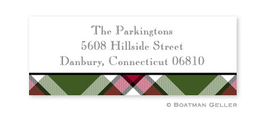 Ashley Plaid Moss Address Label