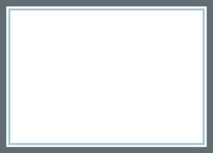 Border Charcoal and Light Blue Flat Notecard