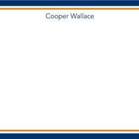 Border Navy and Orange Flat Notecard