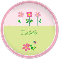 Personalized Melamine Garden Flowers Plate