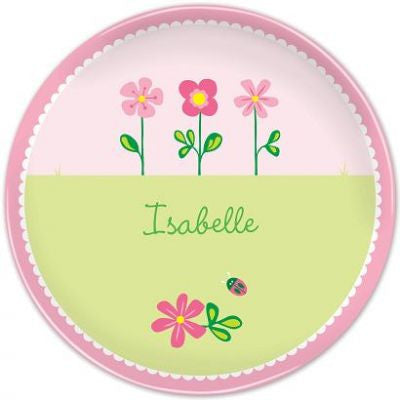 Personalized Melamine Garden Flowers Plate