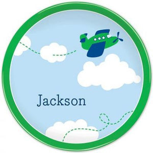 Personalized Melamine Airplane Plate