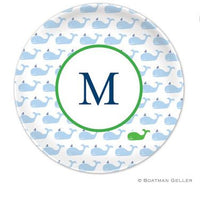Whale Repeat Blue Melamine Plate
