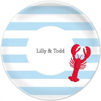 Stripe Lobster Melamine Plate