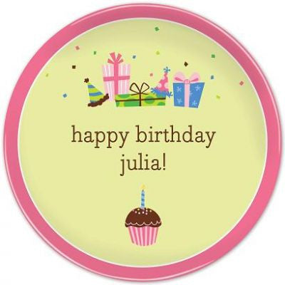 Personalized Melamine Girl Birthday Cupcake Plate