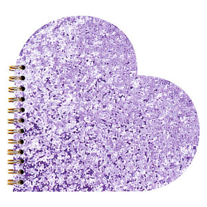 Purple Glitter Heart Shaped Notebook
