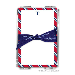 Repp Tie Red & Navy Notepad