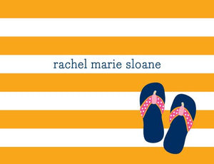 Stripe Flip Flops Foldover Note