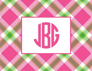 Ashley Plaid Pink Foldover Note