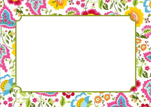 Bright Floral Flat Notecard
