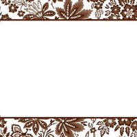 Classic Floral Brown Flat Notecard