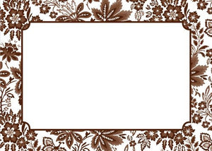 Classic Floral Brown Flat Notecard