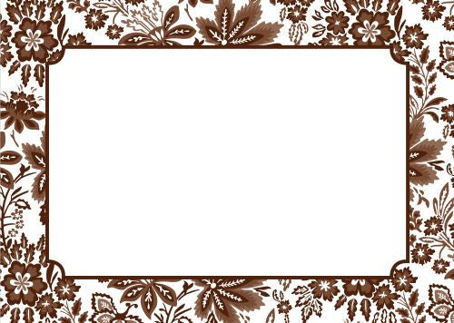 Classic Floral Brown Flat Notecard