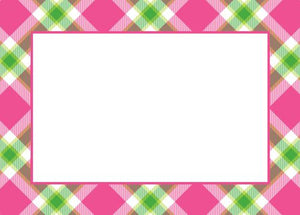 Ashley Plaid Pink Flat Notecard