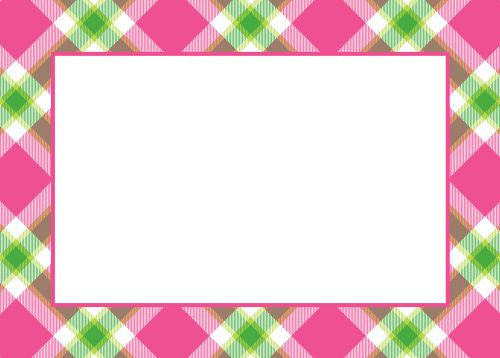 Ashley Plaid Pink Flat Notecard