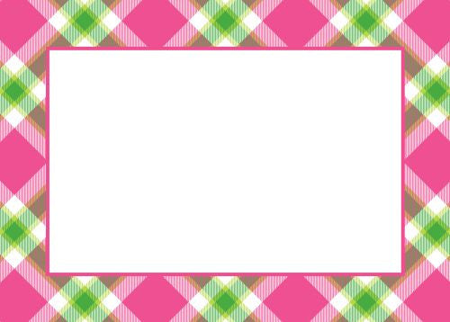 Ashley Plaid Pink Flat Notecard