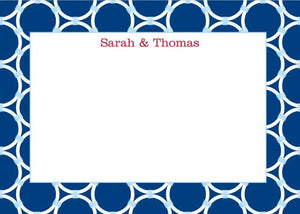 Bamboo Rings Navy Flat Notecard