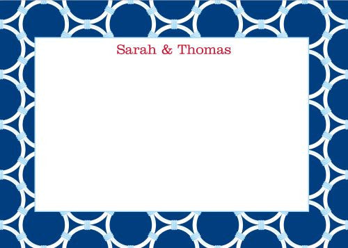 Bamboo Rings Navy Flat Notecard
