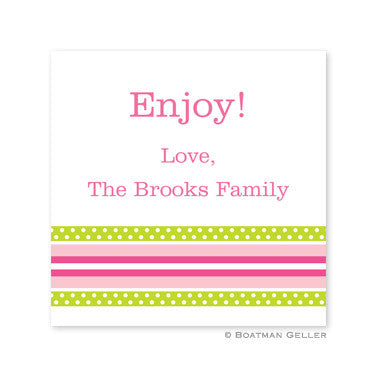 Grosgrain Ribbon Pink & Green Stickers