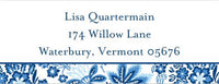 Classic Floral Blue Address Label