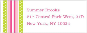 Grosgrain Ribbon Pink and Green Address Label