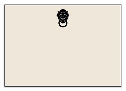 Lion Door Knocker Flat Notecard