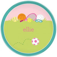 Personalized Melamine Sports Girl Plate