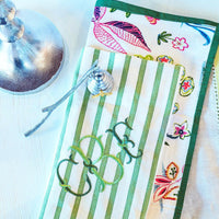 Lime Stripe Monogrammed Napkin