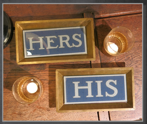 His/Hers Antique Copper Accent Tray