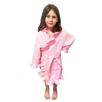 Girls Ruffle Waffle Weave Bathrobe Cover Ups