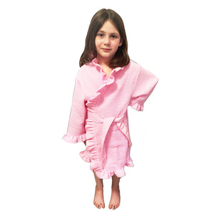 Girls Ruffle Waffle Weave Bathrobe Cover Ups