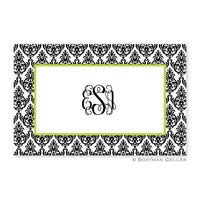 Madison Damask White with Black Placemat
