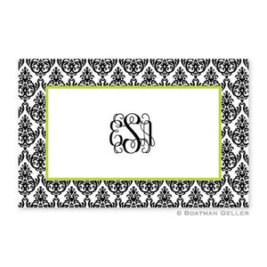 Madison Damask White with Black Placemat