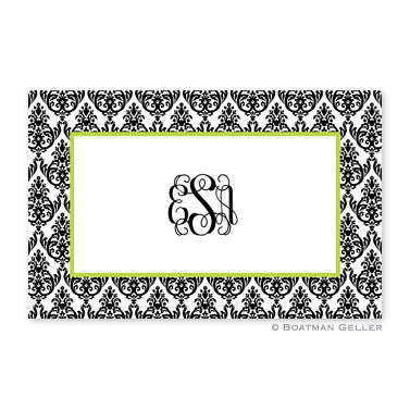 Madison Damask White with Black Placemat