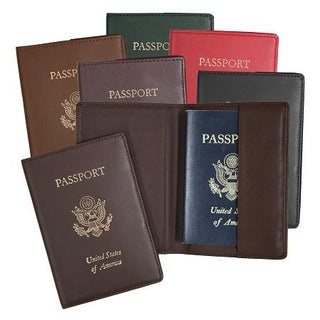 Monogrammed Leather Foil Stamped Passport Jacket