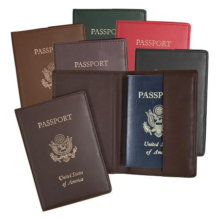 Monogrammed Leather Foil Stamped Passport Jacket