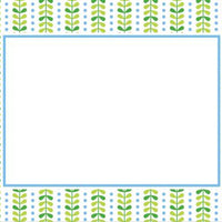 Bright Vine Green and Blue Flat Notecard
