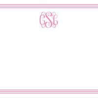 Grand Border Pink Flat Notecard