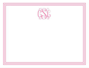 Grand Border Pink Flat Notecard