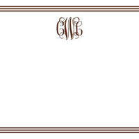 Grand Border Chocolate Flat Notecard