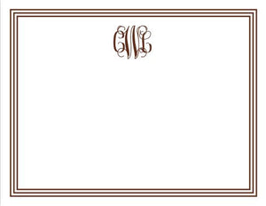 Grand Border Chocolate Flat Notecard