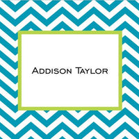 Chevron Turquoise Foldover Note