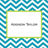 Chevron Turquoise Foldover Note