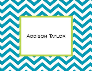 Chevron Turquoise Foldover Note