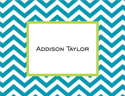 Chevron Turquoise Foldover Note